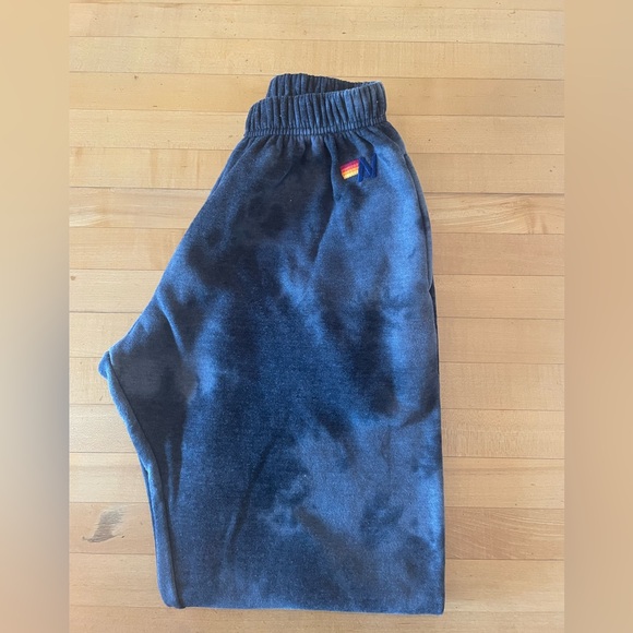 Aviator Nation Pants - Aviator Nation Hand Dyed Sweatpants - Tie Dye Vintage Charcoal - S